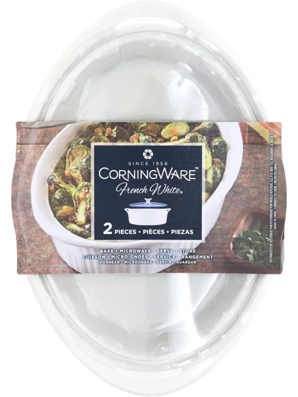 Elegant 2.5Qt French White Oval Casserole Dish with Glass Lid - Versatile